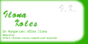 ilona koles business card